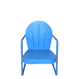 Blue Metal Doll Chair